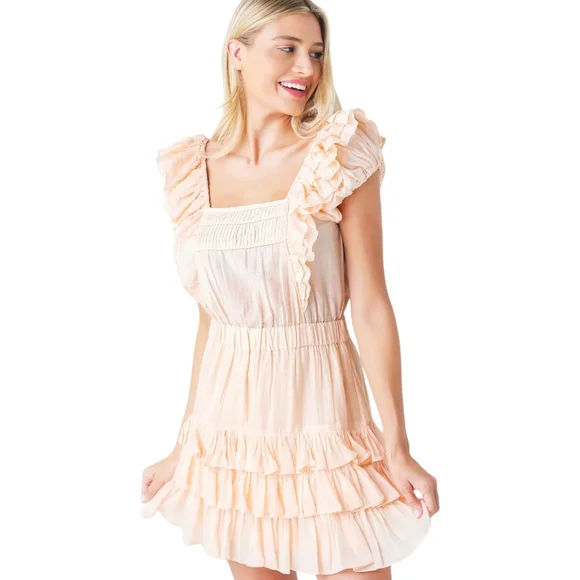 LoveShackFancy Ivoire Ruffle Mini Dress XS - Picture 1 of 11